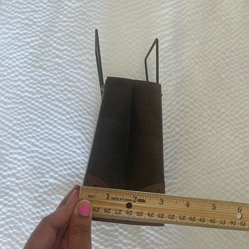 Vintage Rustic Metal Candle Lantern Home Decor Hunting Leaf Purse tea lamp - Picture 5 of 10